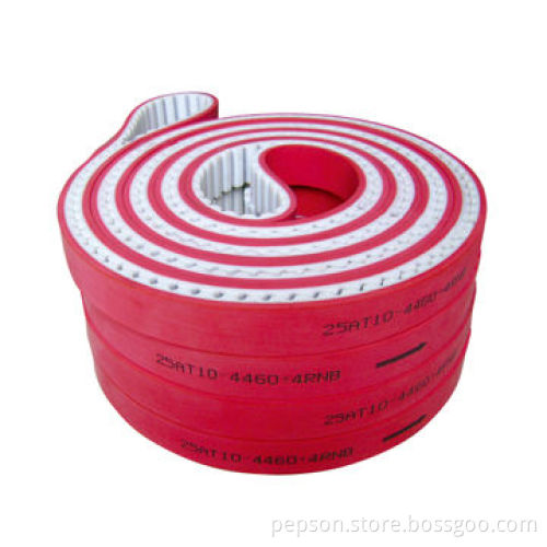 15AT10 4460 + 4T PU Timing Belt-coated with Red Rubber
